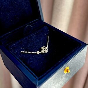 Louis Vuitton dainty silver necklace